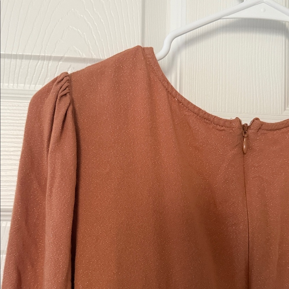 Le Lis shimmery Terracotta Long Sleeve Romper - Picture 8 of 8